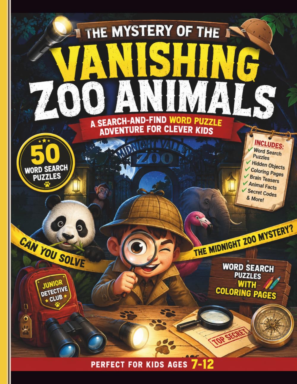 The Mystery of the Vanishing Zoo Animals: A Search-and-Find Word Puzzle Adventure for Clever Kids