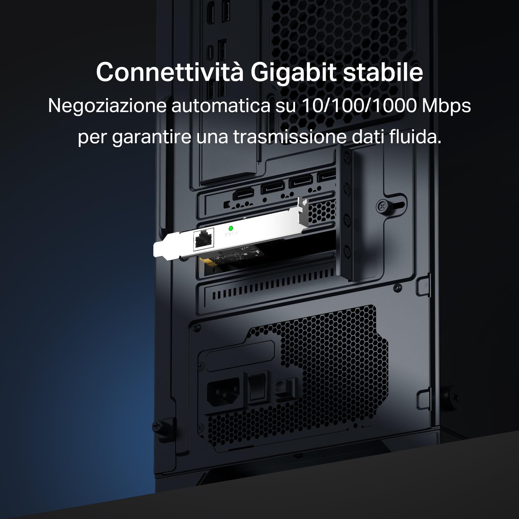 Mercusys TP-Link MA210E Scheda di Rete Gigabit PCIe, Connessione Ethernet RJ45 10/100/1000 Mbps, Wake-on-LAN, Ethernet a Basso Consumo Energetico, Compatibile con Windows 11/10/8.1/8/7, XP e Vista.