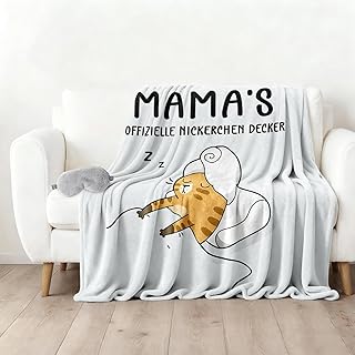Vyranut Manta para Mamá 130×150 cm con Antifaz – Franela Suave con Diseño de Gato, Regalo Día de la Madre, Cumpleaños y Na...
