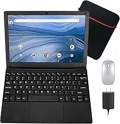 Laptop de 10,1 polegadas, processador quad-core com sistema operacional Android 12.0, 2 GB de RAM, 64 GB EMMC, câmera embutida, WiFi, interface USB, carregamento Tpye-C para aprendizagem e