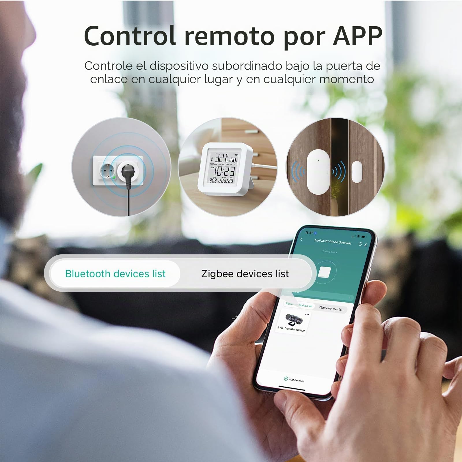 AVATTO Zigbee & Bluetooth Gateway Tuya Wireless Smart Home Bridge Hub APP Control y gestión multidispositivo compatible con Alexa y Google Assistant