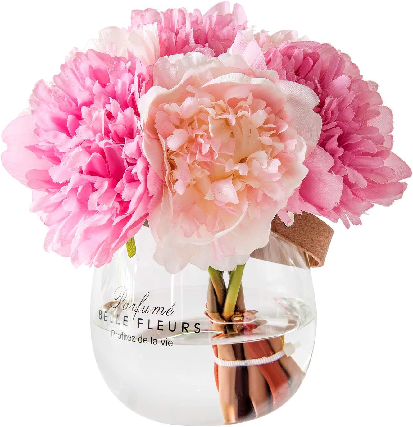 Billibobbi pink peonies with belt vase