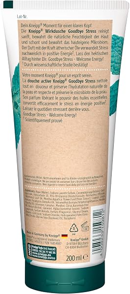 Kneipp Wirkdusche Goodbye Stress - feuchtigkeitsspendendes Duschgel mit ätherischen Ölen aus Rosmarin & Wasserminze für mehr Energie - Multipack 6 x 200ml - 3