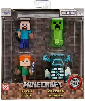 Amazon.com: Jada Minecraft 2.5 Inch Die cast Figure 4pk Including