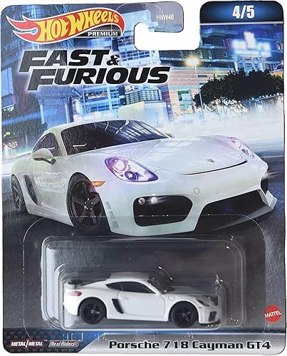 Miniatura 1 de Hot Wheels Porsche 718 Cayman GT4, Rápido y Furioso 4/5 [Blanco]