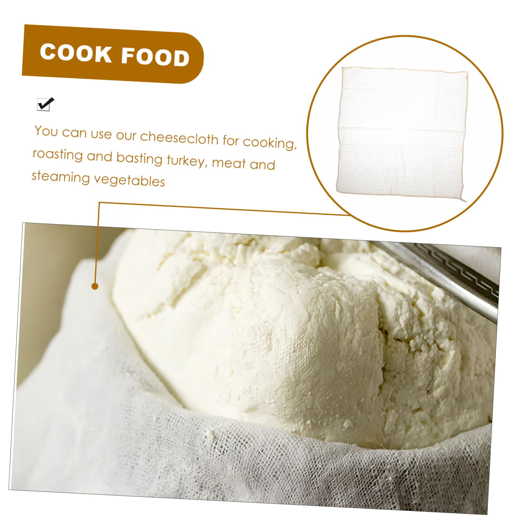 VINTORKY Practical 6 Pack Cooking Cloth Muslin Cloth for Cooking Tofu Straining Cheesecloth Unbleached Dye Tasteless