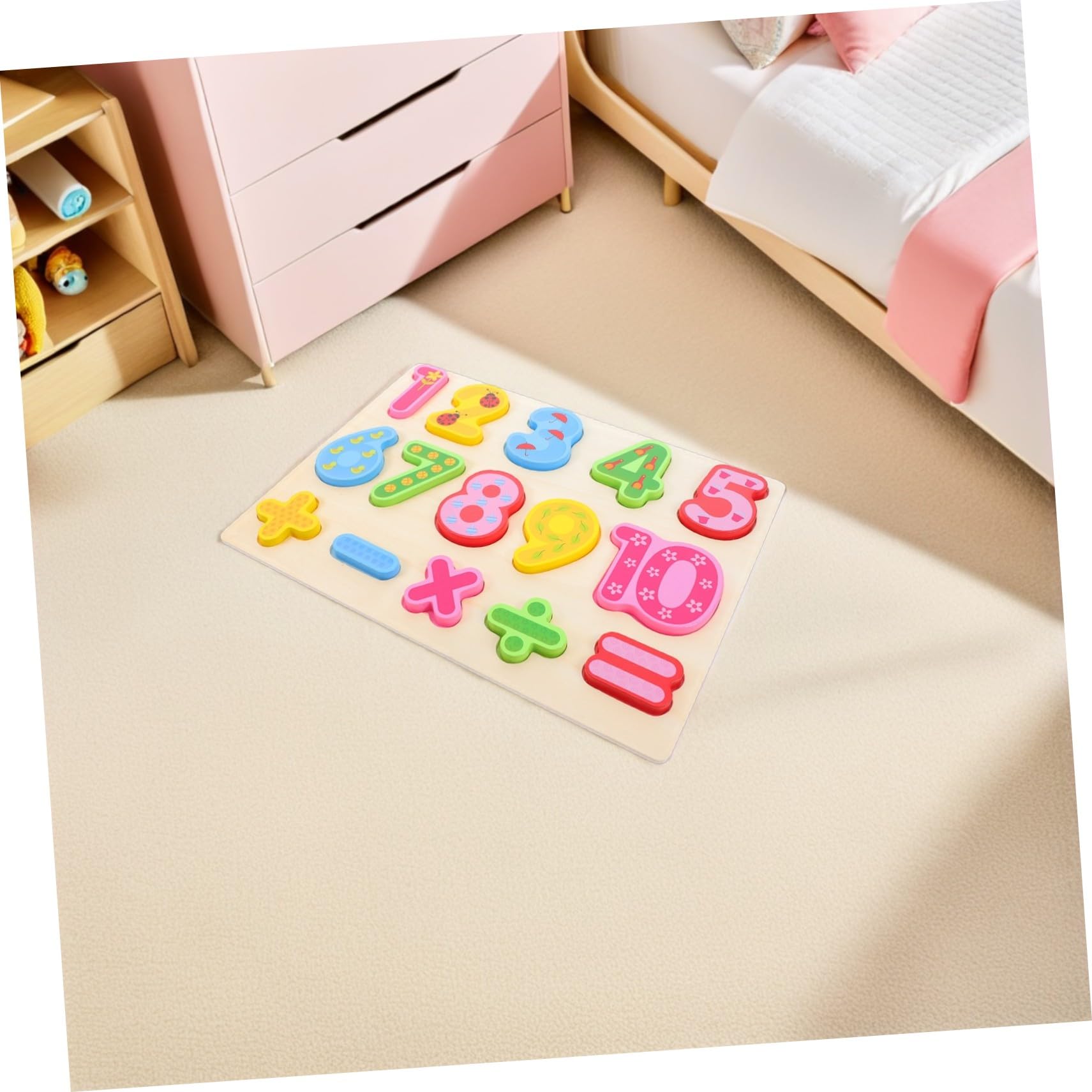 Rompecabezas de Madera Números y Letras 3 Piezas para Niños | Tableros Montessori, Aprendizaje Preescolar, Coordinación Ojo-mano y Organización Sencilla