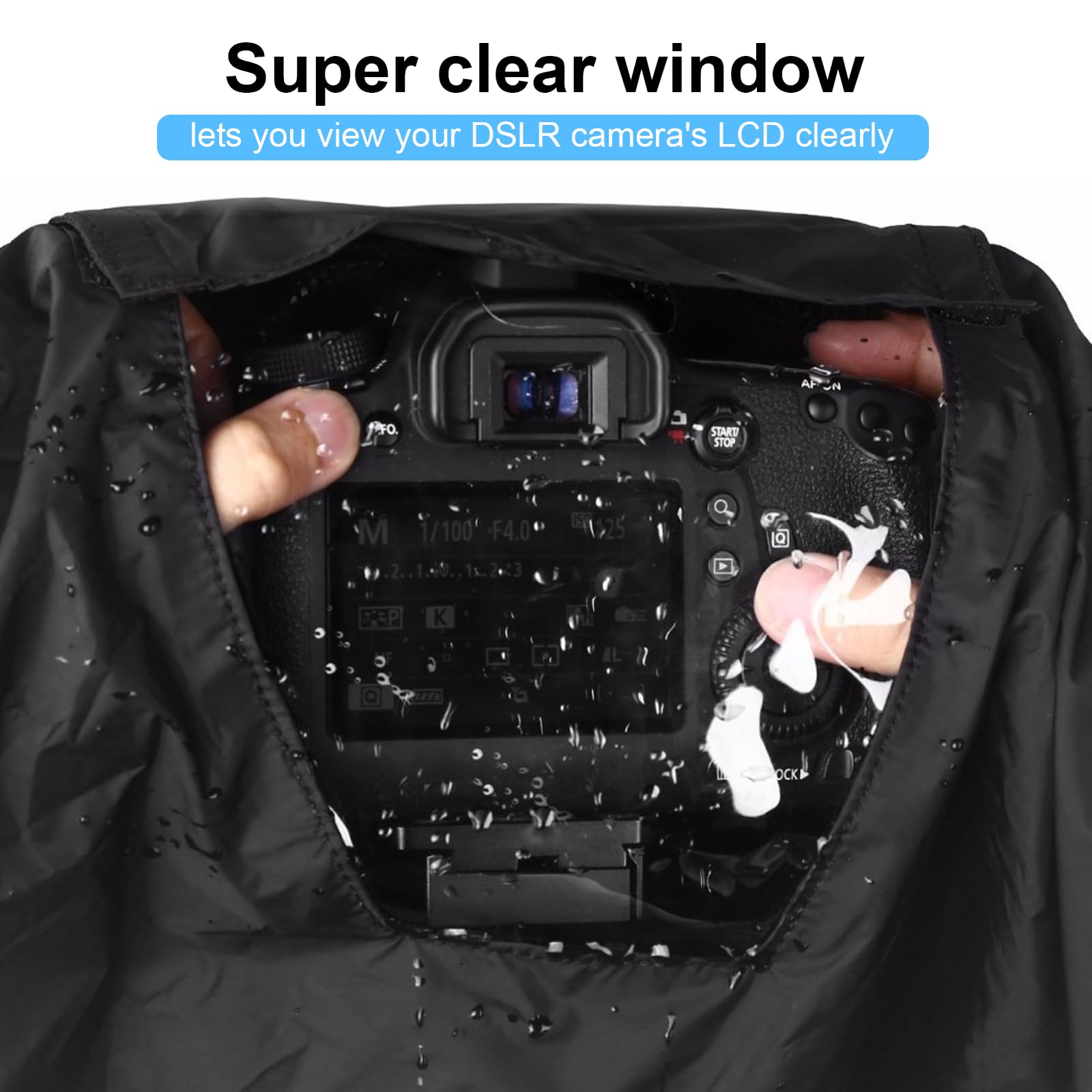 Copertura Antipioggia per Fotocamera DSLR, Nikon Df D90 Z7 Z6 Z50 D780 D850 D810 D800 D610 D3500 D3400 D5600 D7500 Canon EOS 7D 5D 850D 800D 760D Sony A99II A77II, Ideale per Fotografia all'Aperto