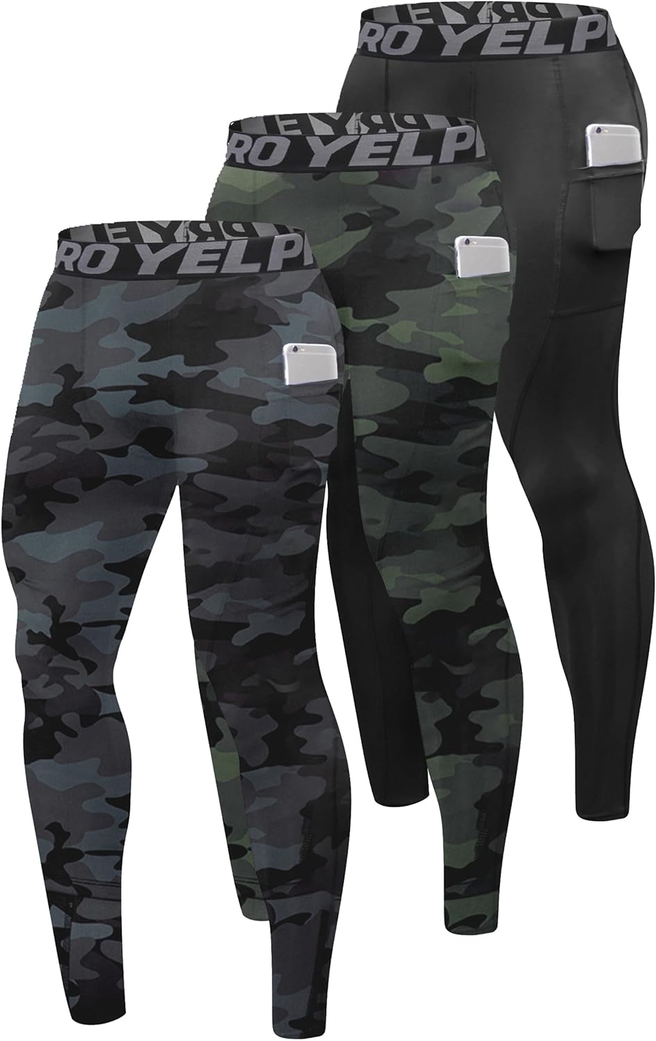 SPVISE Men's Compression Pants Cool Dry Athletic Leggings Workout Running Tights Active Spandex Sports Base Layer Yoga Pants