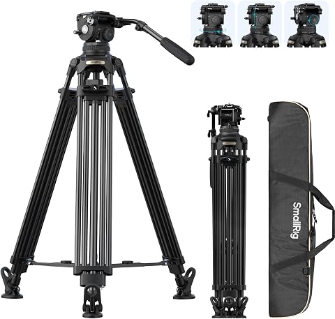 SmallRig 79'' Aluminum Video Tripod with 7-Step Counterbalance and Damping for P