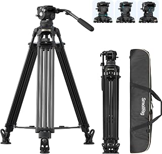 SMALLRIG 79''/200.5cm Heavy-Duty Aluminum Alloy Tripod Video, 4+4 Damping Control Head with 7-Step Counterbalance, for DJI & MFT 501, Max Load 37 lb/17kg, for Professional Video Shooting, FSD18-5577