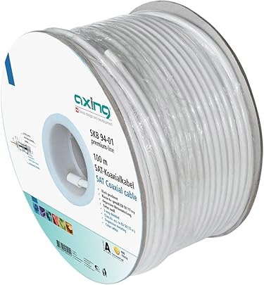 Axing SKB 94-01 nbsp cavo coassiale tripla schermatura 110 nbsp dB bobina 100 nbsp m bianco Axing SKB 94-01 nbsp cavo coassiale tripla schermatura 110 nbsp dB bobina 100 nbsp m bianco