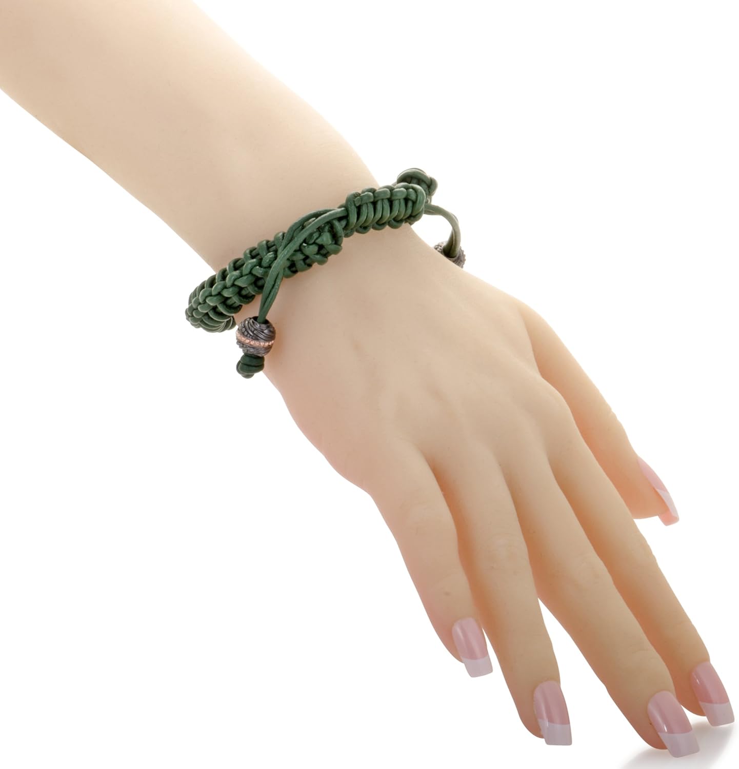 Stephen Webster No Regrets Unisex Green Leather and Gold Tone Silver Bracelet