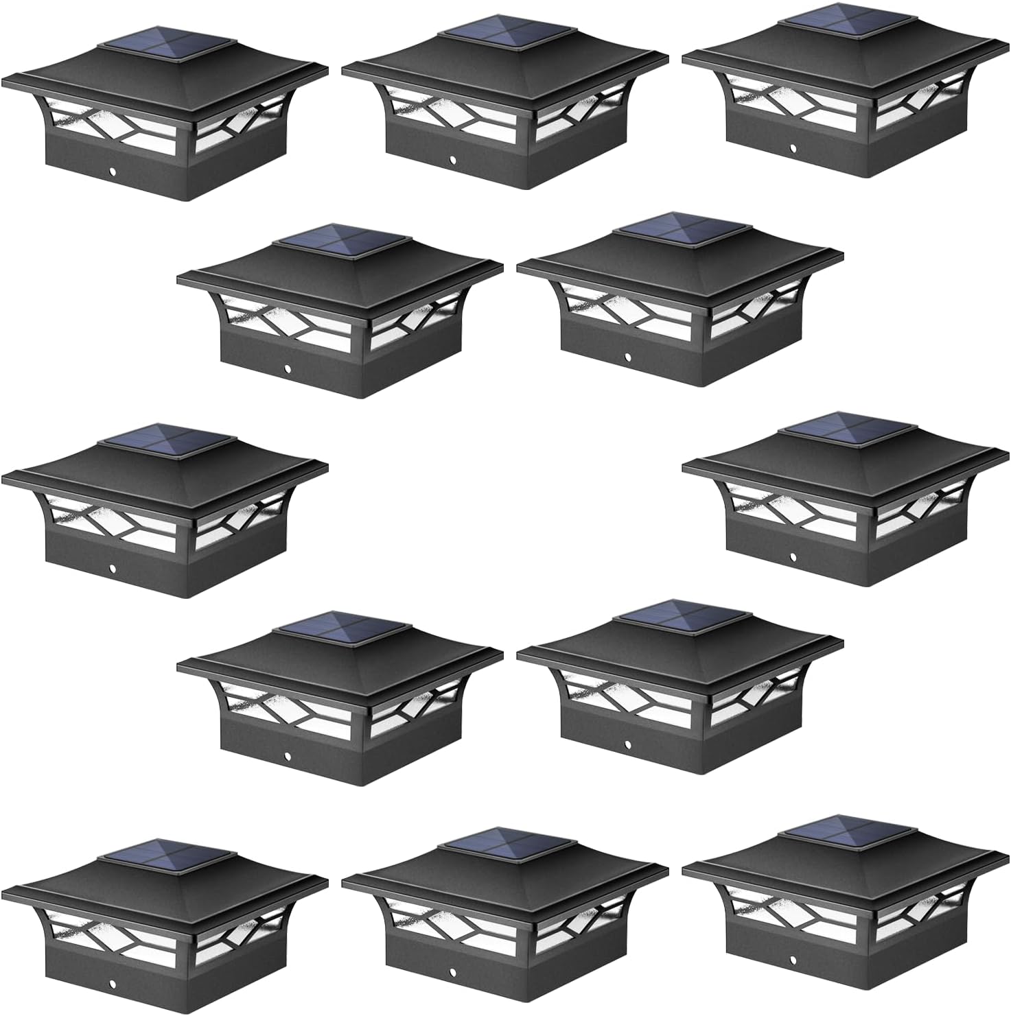 Solar Post Cap Lights Outdoor 12pack
