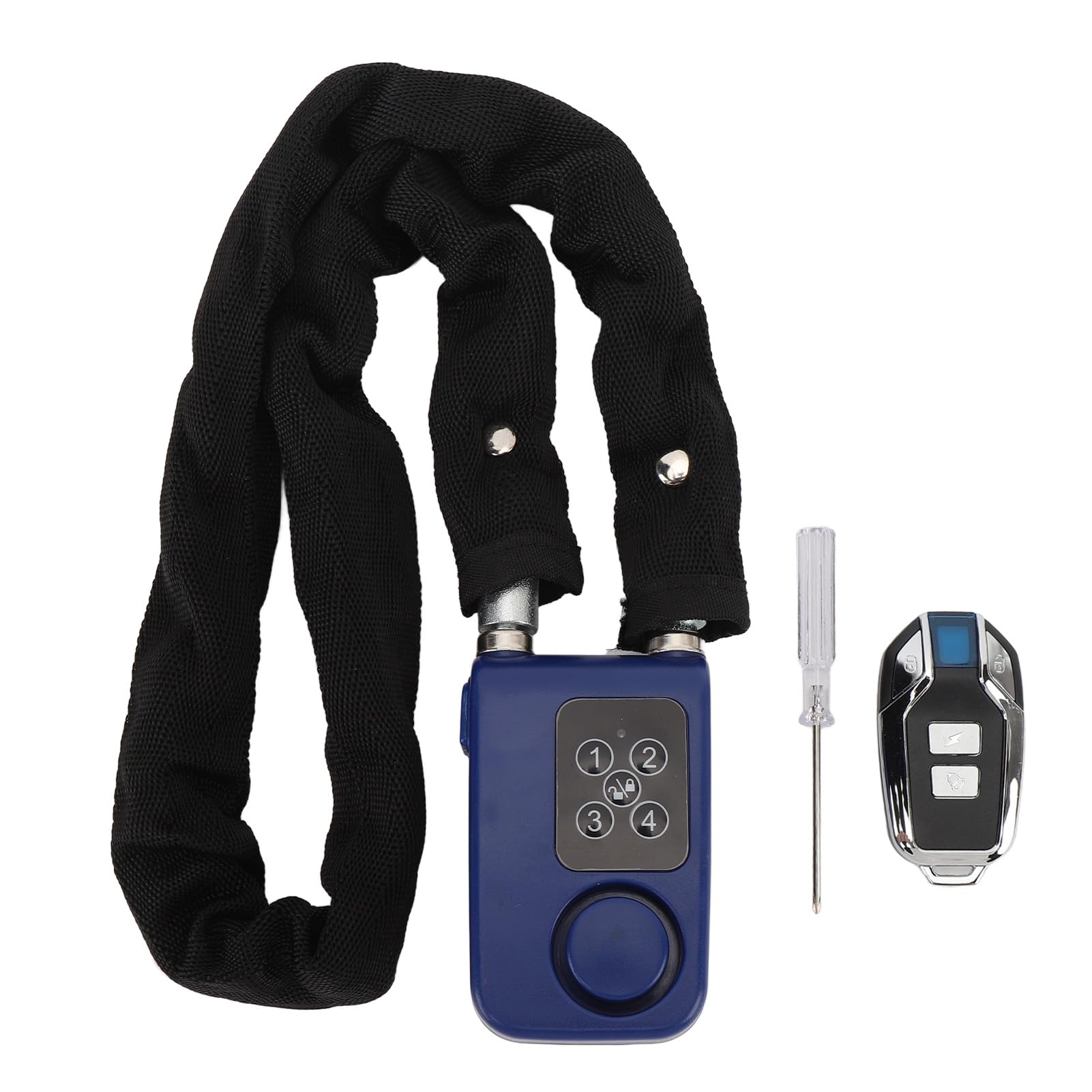 Blocco Bici Intelligente, Blocco Allarme Bici Anti -pressione a Bassa Potenza Avviso a 4 Cifre INDICATORE LED Resistente Al Furto per Moto (BLUE)