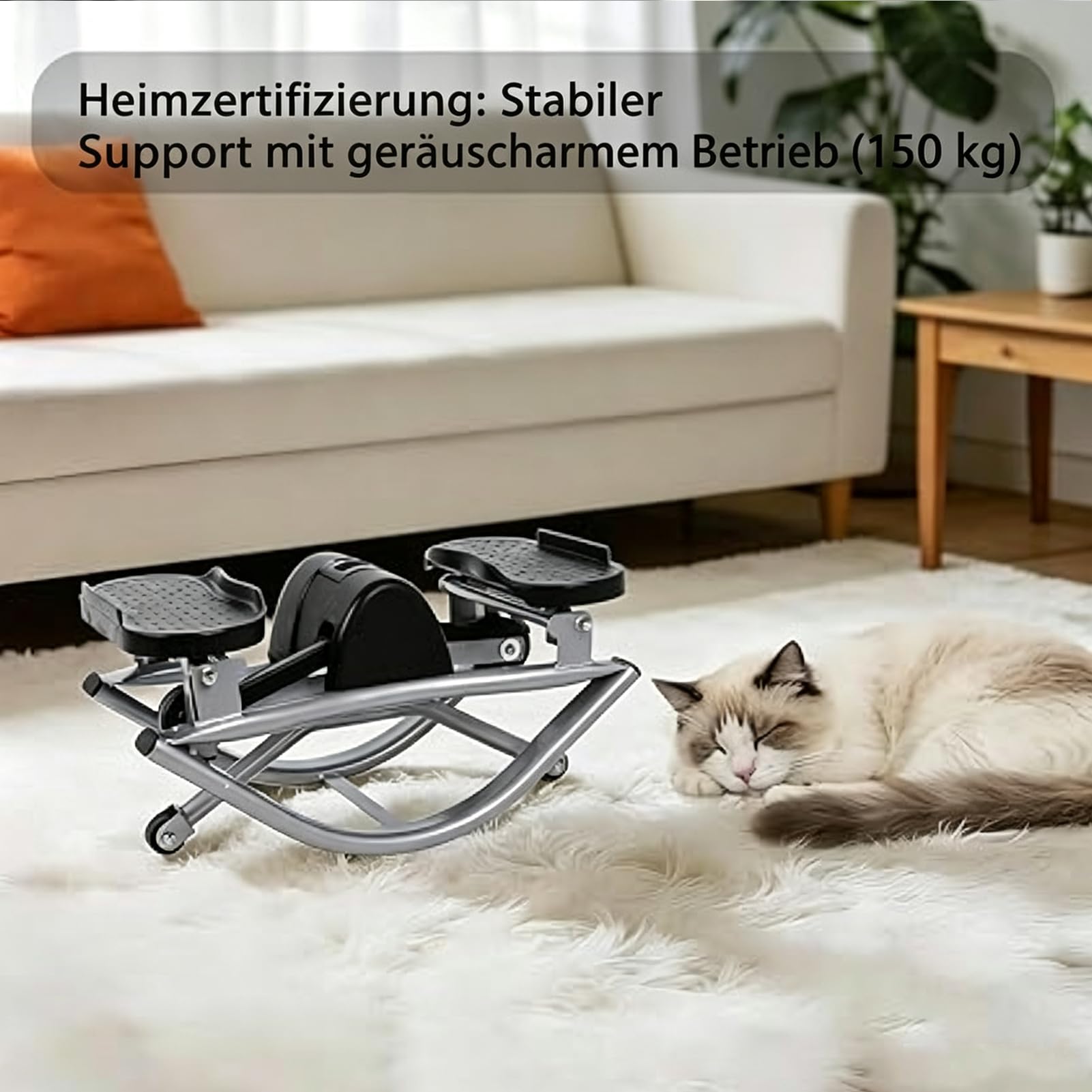 Stepper à Mouvement Latéral Portable | Machine de Fitness Compacte pour Maison, Bureau, Salon | Entraînement Abdominaux, Jambes, Fessiers avec Bandes de Résistance