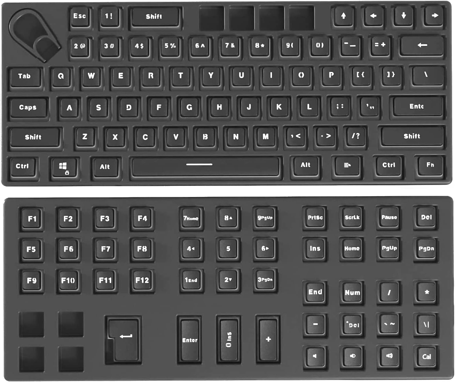 DIERYA PBT Double-Shot Pudding Keycaps, 108 Keys OEM Profile ANSI Layout Keycaps Set, Compatible with Full-Size/TKL/80%/75%/60% Percent Mechanical Gaming Keyboard (Keycaps only)