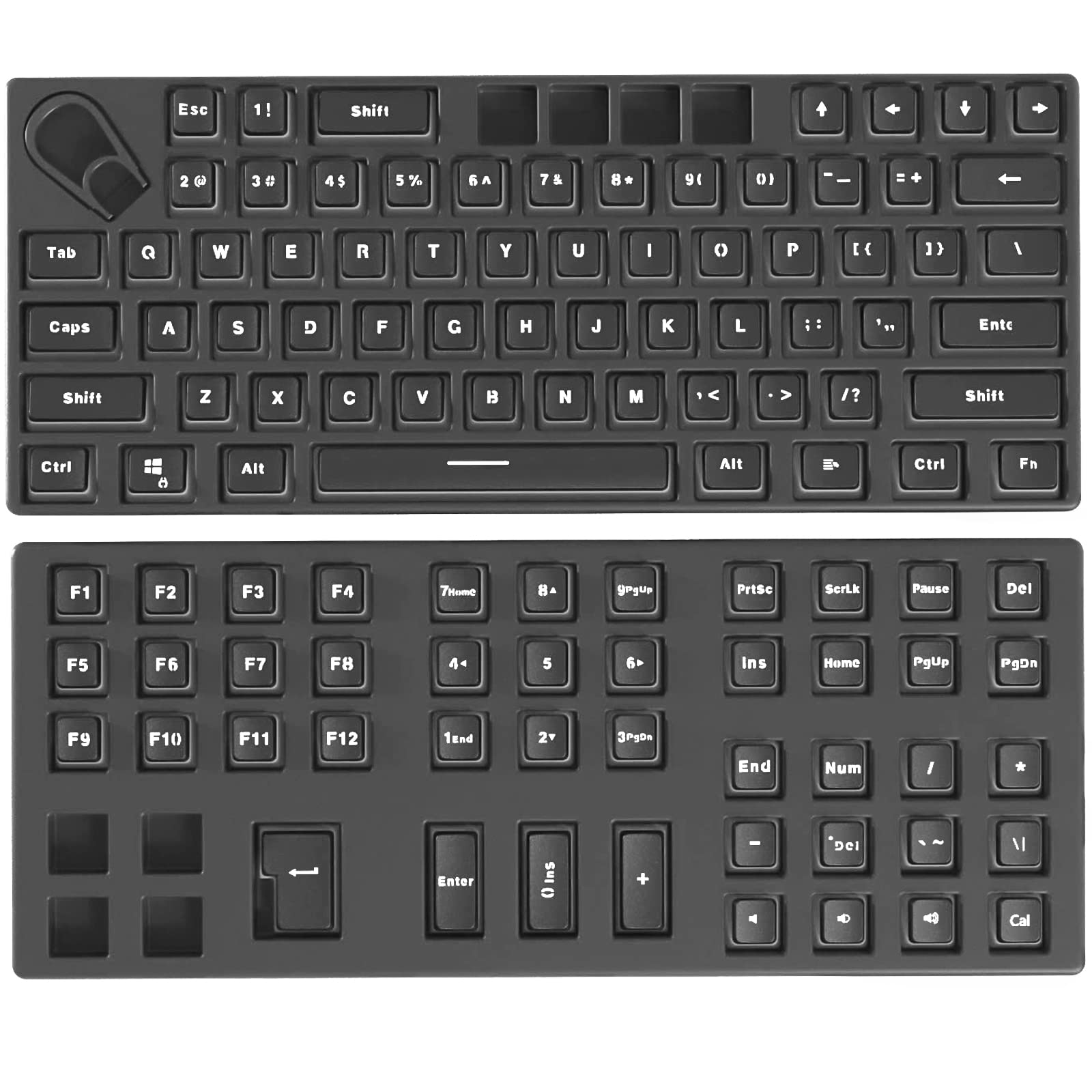 DIERYA PBT Double-Shot Pudding Keycaps, 108 Keys OEM Profile ANSI Layout Keycaps Set, Compatible with Full-Size/TKL/80%/75%/60% Percent Mechanical Gaming Keyboard (Keycaps only)