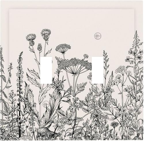 Miniatura 87 de Turquesa Aqua Teal Flower Floral Girasol Daisy Dahlia 2 Gang interruptor de interruptor de luz Cubierta de pared Placa de pared Mariposa Mujer Niña