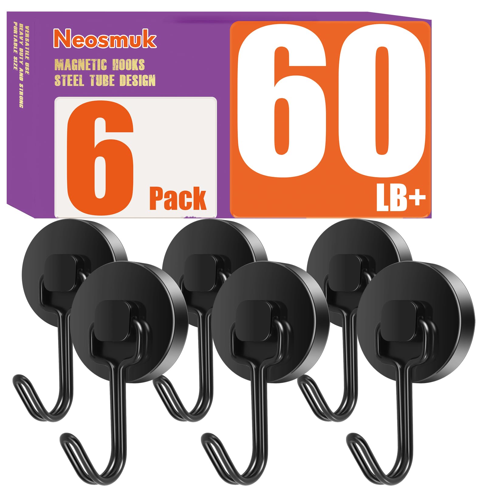 Neosmuk Swing Magnetic Hooks for Cruise Cabins, Heavy Duty 60lb Strong Magnet Hooks, Cruise Essentials for Ship Fridge, Wall