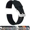 Barton Elite Silicone Watch Bands - Quick Release - Choose Color - 18mm, 19mm, 20mm, 21mm, 22mm, 23mm & 24mm Watch Straps Stainless & Black Buckle Available