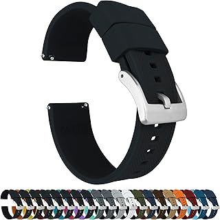 BARTON WATCH BANDS BARTON Elite Silicone Watch Bands - Quick Release - Choose Strap Color & Buckle Color (Stainless Steel, Black PVD or Gunmetal Grey) - 18mm, 20mm, 22mm & 24mm Watch Straps