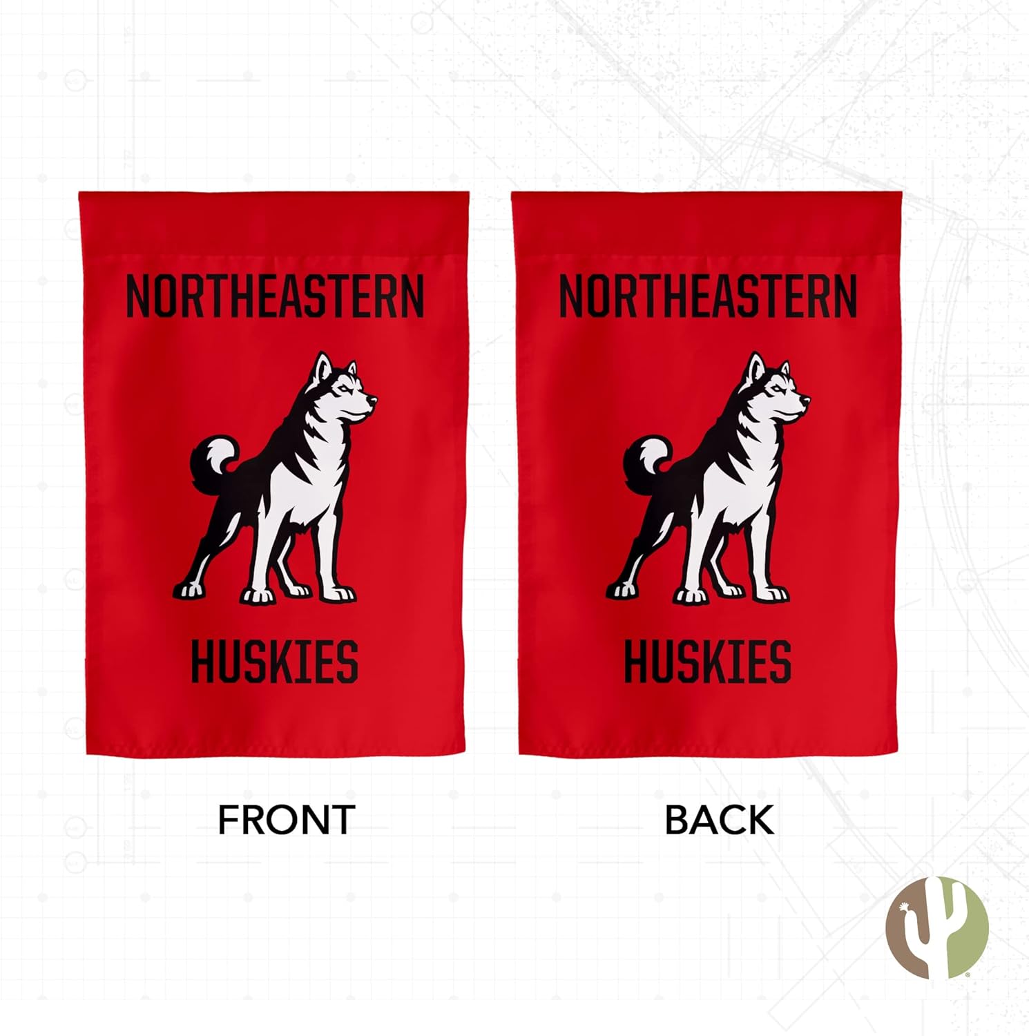 Desert Cactus Northeastern University NU Garden Flag – 19 x 12 inch Northeastern Huskies Banner, For Outdoor Display and Events (Design D) - Image 2