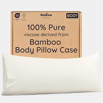 Bambaw Body Pillow Case Cover 20x54 100% Viscose Derived from Bamboo Body Pillow Case 20x54, Cooling, Soft & Breathable, Moisture-Wicking, Envelope Closure, Smooth Feel Ivory