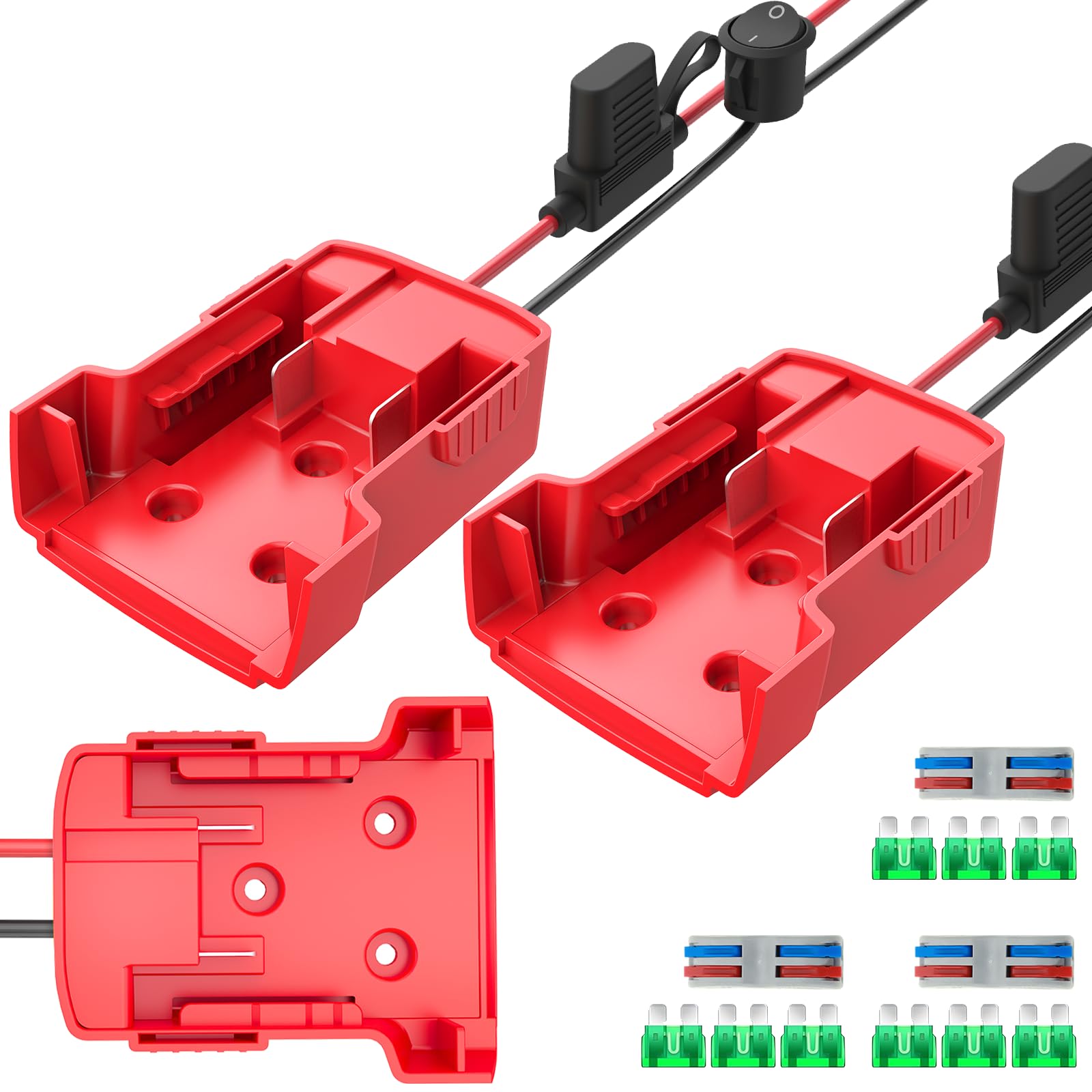 Kzreect Battery Adapter Red (3 Pack)