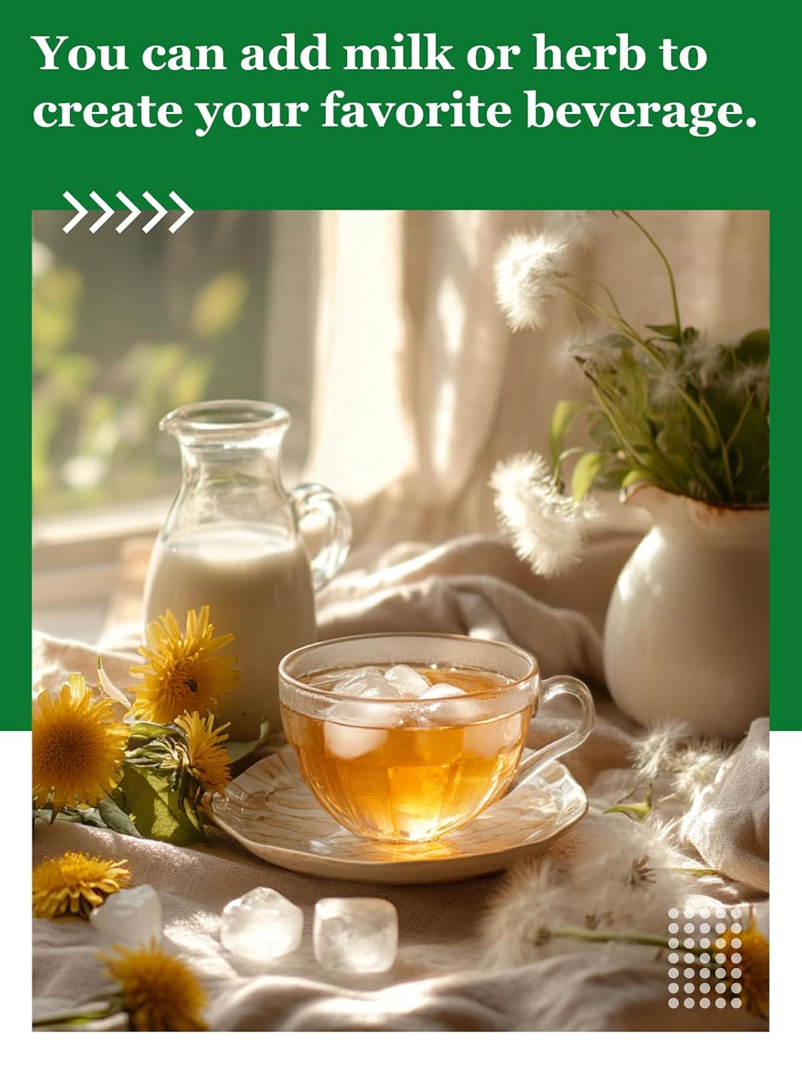 HYNTMYT Organic Raw Dandelion Root Tea Bags, USDA Organic Tea, Pure Dandelion Root, Smooth & Mild Taste, Caffeine Free, 120 Count