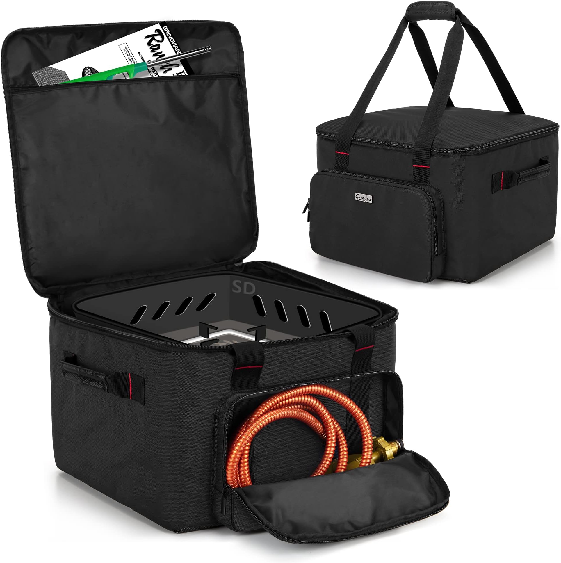 Outdoor 14 Inch Firecube Carry Bag, 14" Fire Pit Case Compatible with Outland Firecube 805 Portable 14 Inch Square Propane Gas Fire Pit, with Water-resistant Bottom & Padded Handles, Bag Only