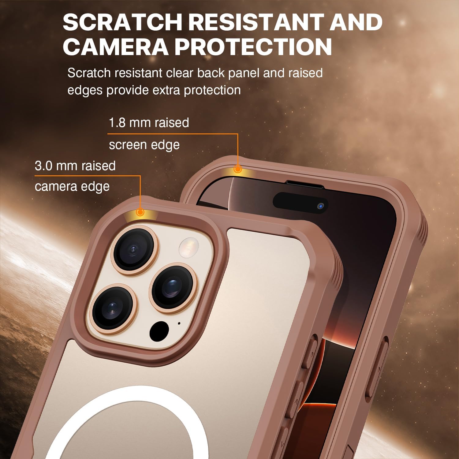 CENHUFO Magnetic Privacy for iPhone 16 Pro Max Case [Compatible with Magsafe] Full Body Phone Case Built-in 9H Tempered Glass Privacy Screen Protector and Camera Lens Protector Cover -Desert Brown - Image 7