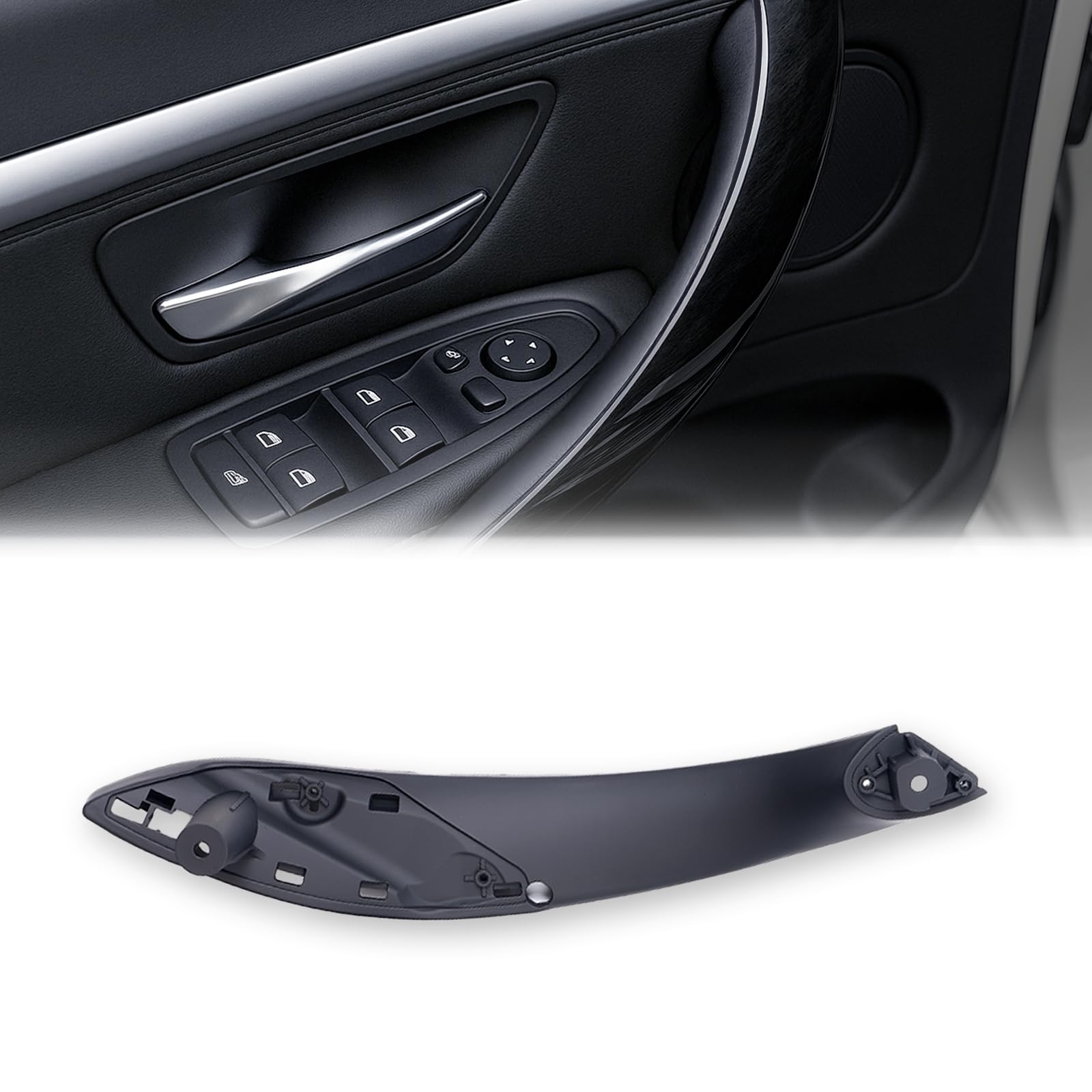 Interior Door Handle Replacement for BMW F30 F32, Black, Passenger