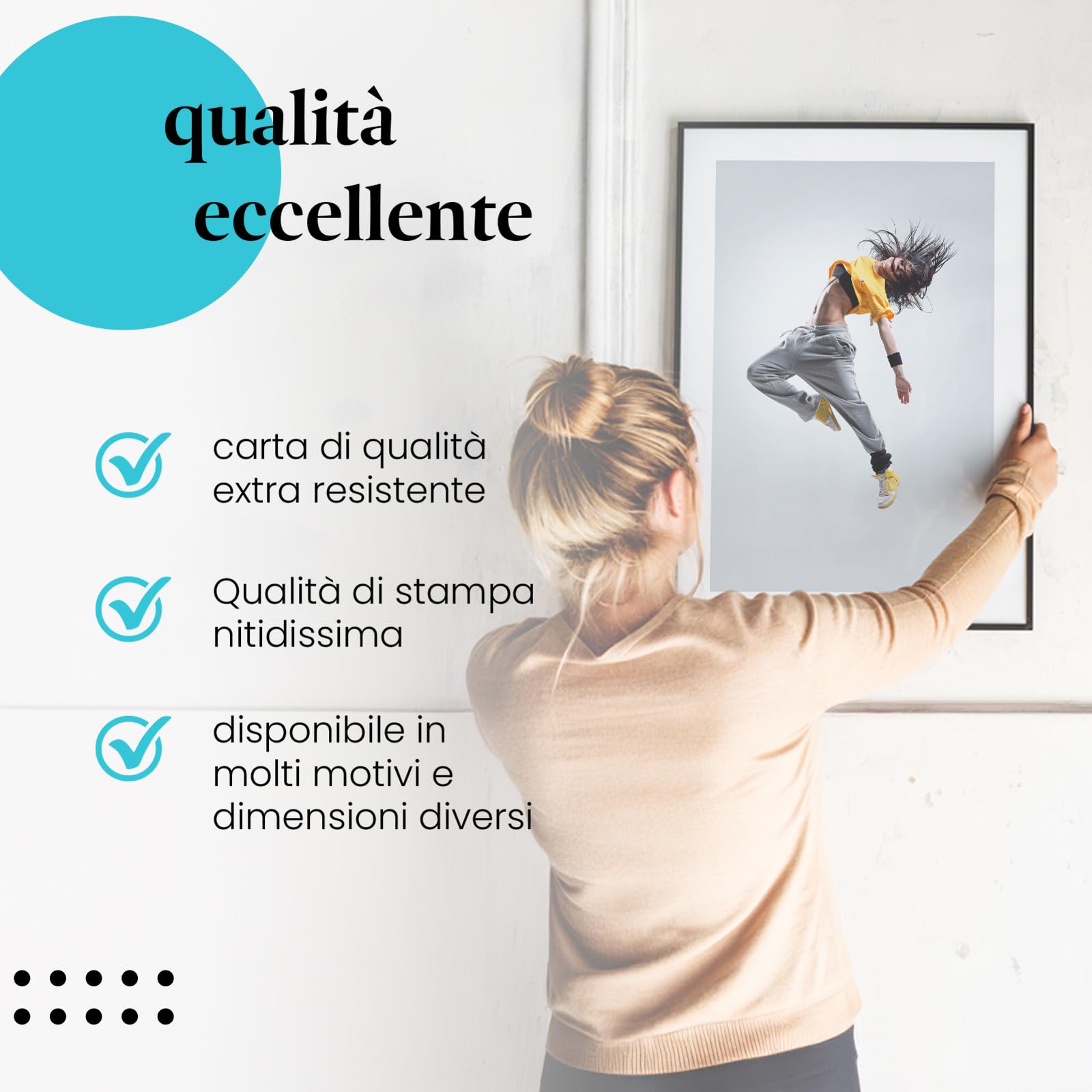 Postereck - 0190 - Hip hop, ballerina, musica, danza, street dance, donna - Decorazione da Parete, Stampa Artistica, Idea Regalo, Stampa Fotografica - Tela - 100,0 cm x 75,0 cm