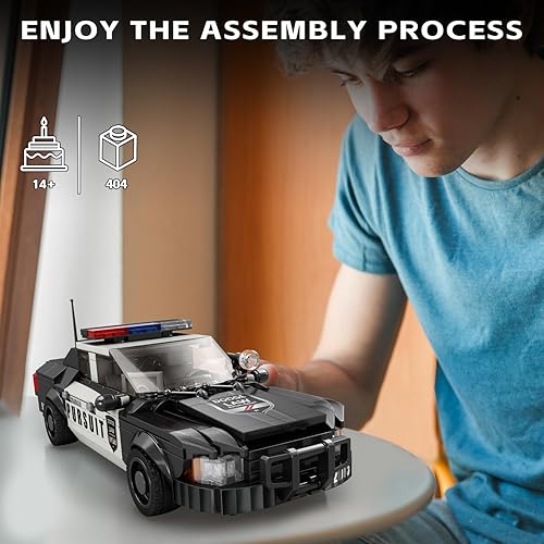 Miniatura 5 de Kit de bloques de construcción de juguete de coche de policía, compatible con autos Lego, juego de construcción de autos Speed Champions, regalo