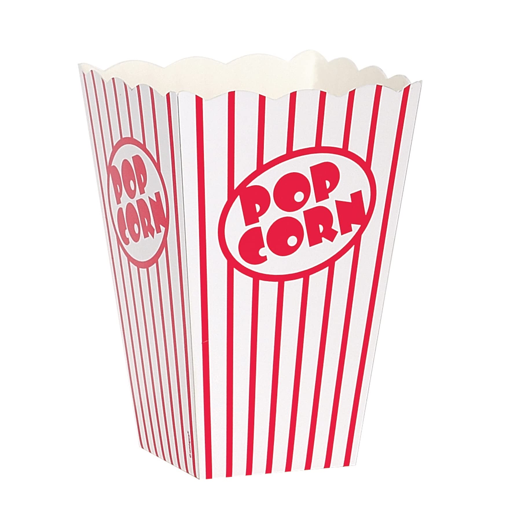 Unique Popcorn Boxes, Pack of 10, Red & White Striped Disposable Snack Boxes, Retro Party Treat Boxes for Movie Nights, Birthdays, Sleepovers, BBQs & Events