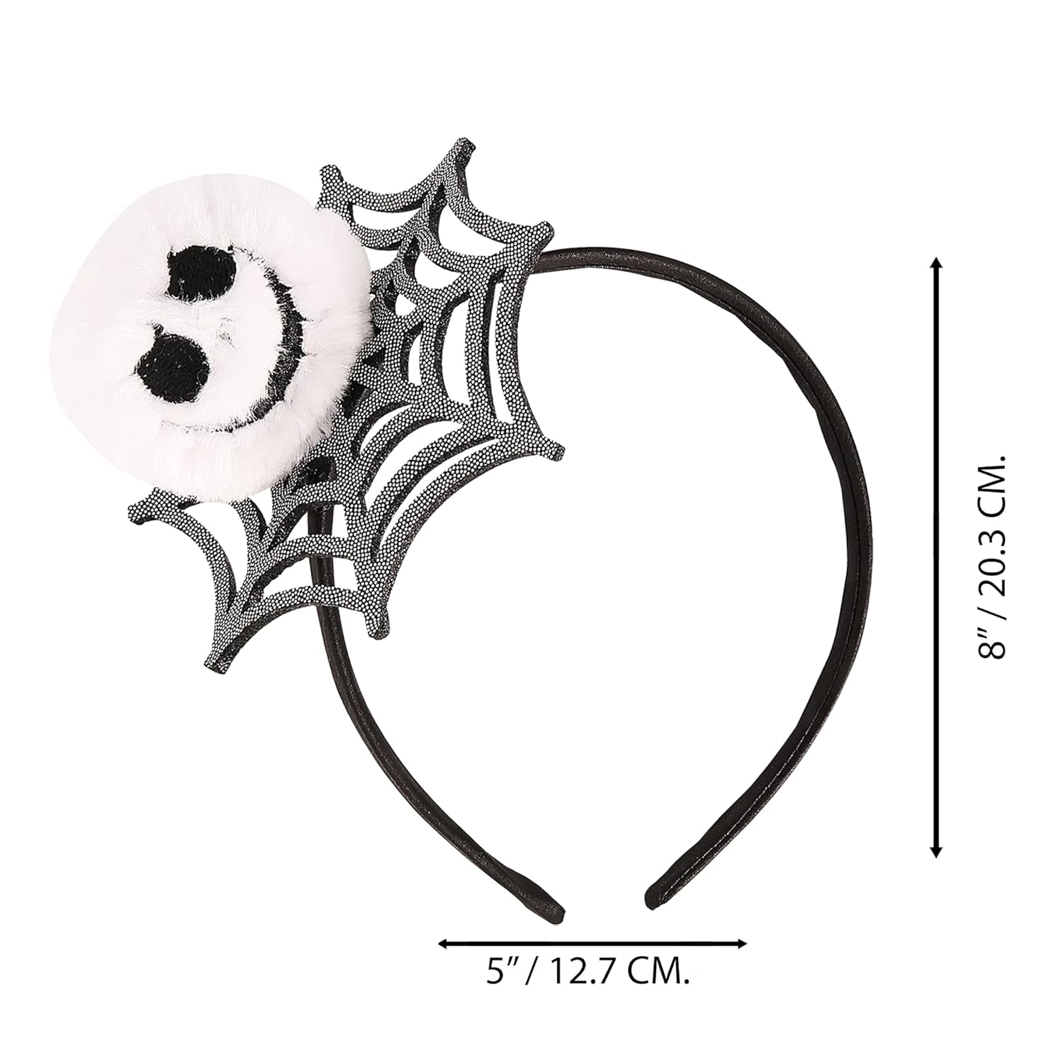 Disney The Nightmare Before Christmas Headband for Women, Men - Black Head Band with Spiderweb and Jack Skellington Head