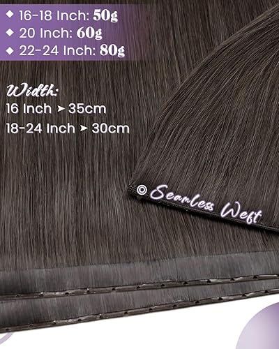 Miniatura 177 de LaaVoo Extensiones de cabello humano real para coser, extensiones de cabello humano de doble trama, color negro azabache, 18 pulgadas, 3.53 onzas