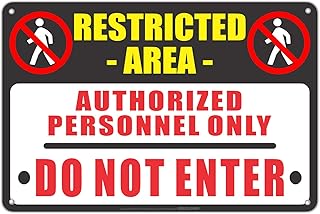 ATX CUSTOM SIGNS - All Weather Metal Warning Sign - Restricted Area Authorized Personnel Only Do Not Enter Sign