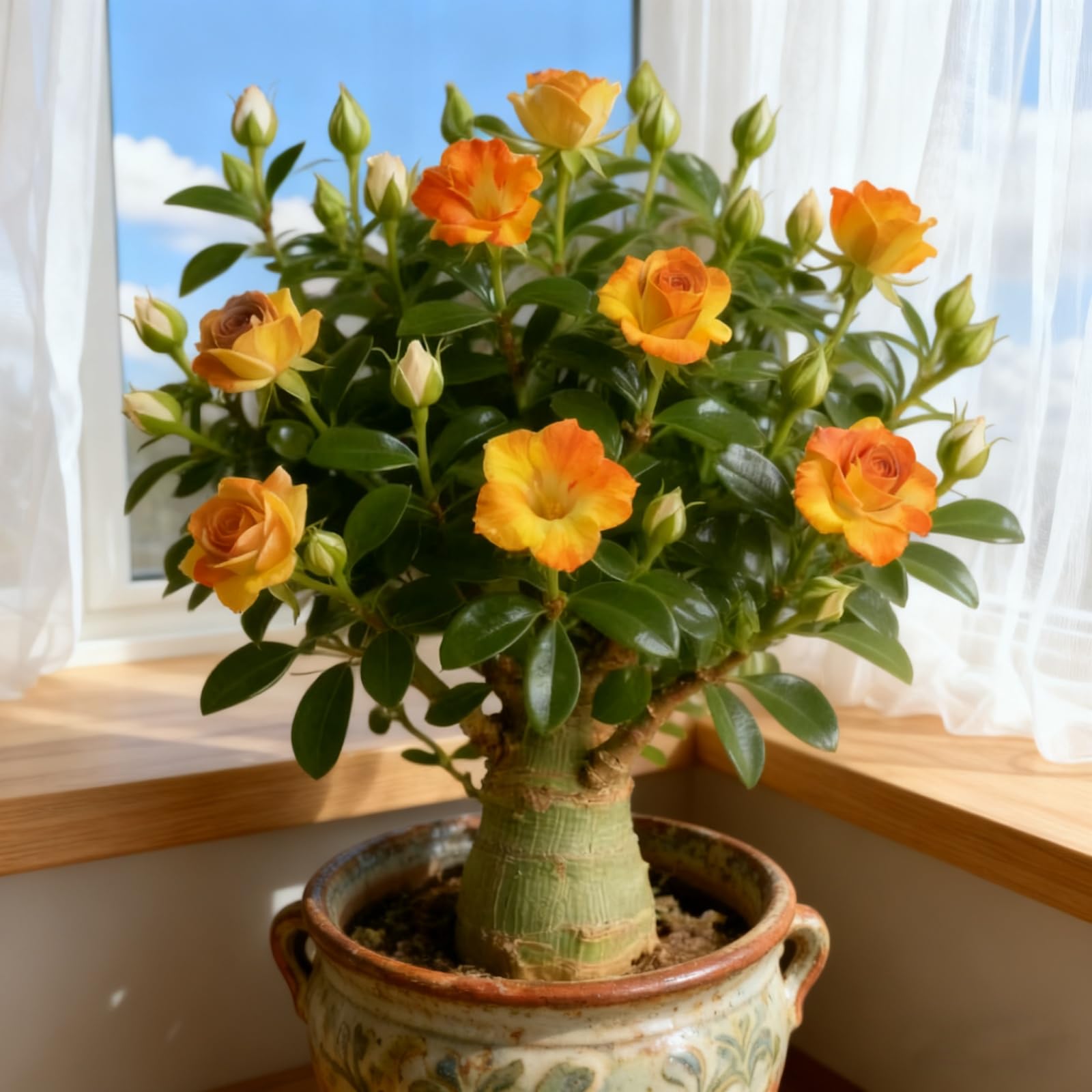 Adenium/Desert Rose for Planting UK-Ornamental/Potted/Plants/Rhizome/Resistant/Bedding/Gorgeous-F-5 Bulbs