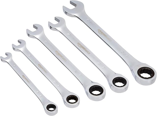 Amazon Basics Ratcheting Wrench Set- 5- Piece