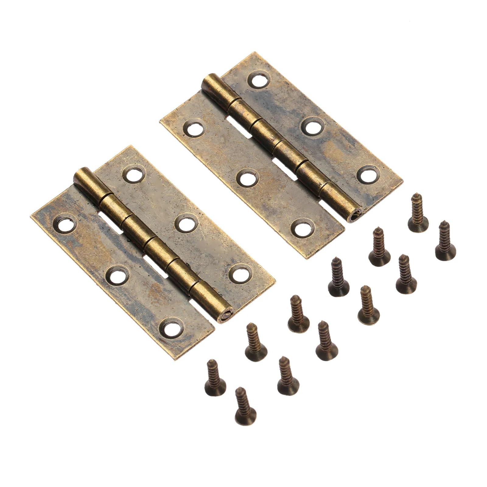 HKVTVCYPYA 10Pcs 50x28mm Antique Bronze Furniture Cabinet Drawer Door Butt Hinge Decorative for Jewelry Box