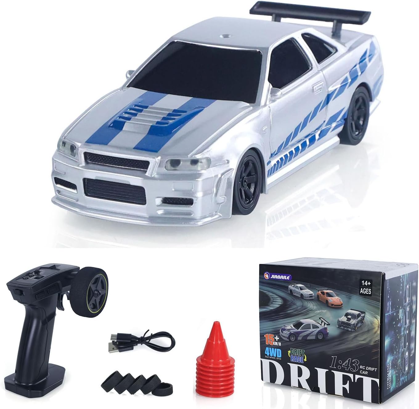 TOUCAN RC HOBBY 1/43 RC Racing Car R34 Radio Controlled High Speed Drift Vehicle 4WD RTR Mini Car 2.4G Radio Battery Gifts for Ages 14+