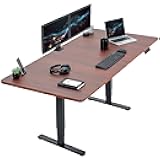 Electric 71 x 36 in Dual Motor Sit Stand Desk, Memory Height Adjustment, 2B Series, Dark Walnut Top Black Frame, DESK-KIT-2B7D-36