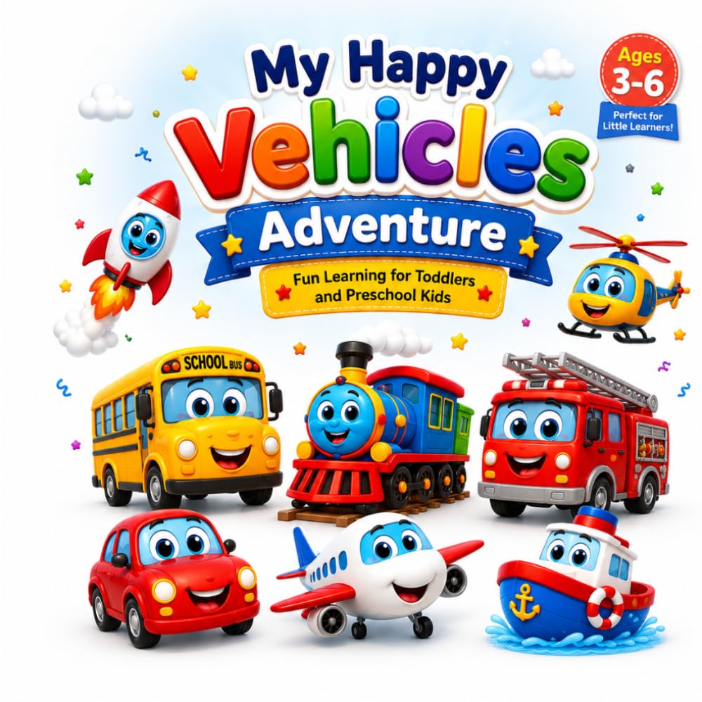 My Happy Vehicles Adventure: Fun Learning for Toddlers and Preschool Kids Ages 3–6 (My Happy Learning Adventure)