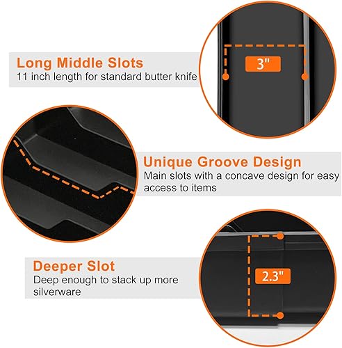 Miniatura 4 de Organizador de cubiertos de cocina para cajón, organizador de cubiertos expandible, soporte ajustable para cajones de utensilios, bandeja de