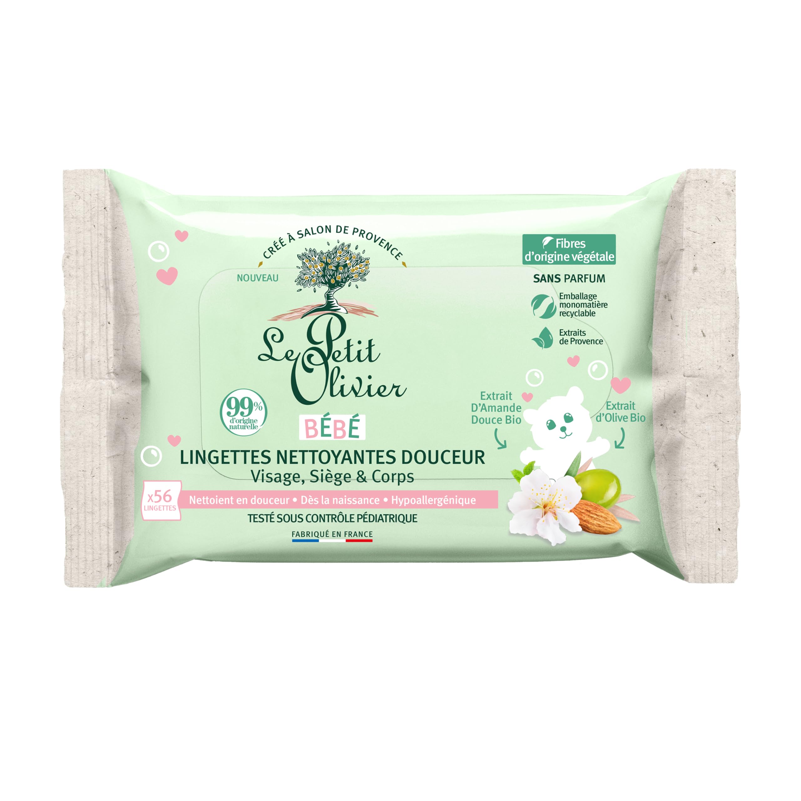 Le Petit Olivier - Gentle Cleansing Wipes - Baby - From Birth - x56