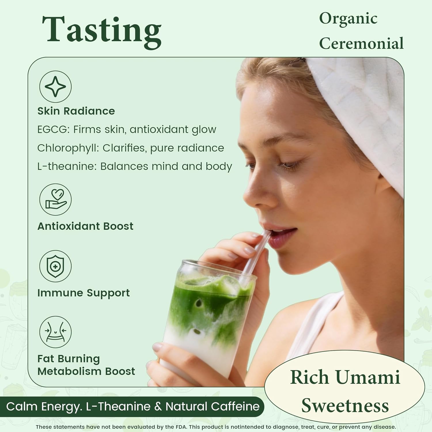 Japanese Ceremonial Grade Matcha Green Tea Powder 1.76oz/50g - First Harvest Matcha Powder Product of Japan, Shizuoka JAS Certified Organic Matcha Zero Sugar