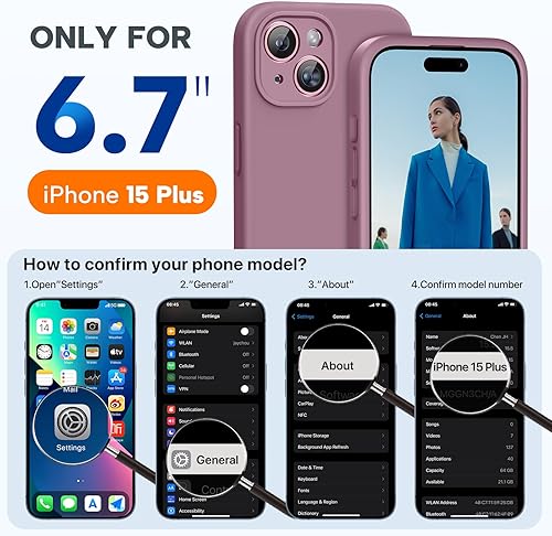 Miniatura 1578 de Miracase - Funda diseñada para iPhone 11 con protector de pantalla, funda de goma de silicona líquida, protección total contra caídas y a prueba