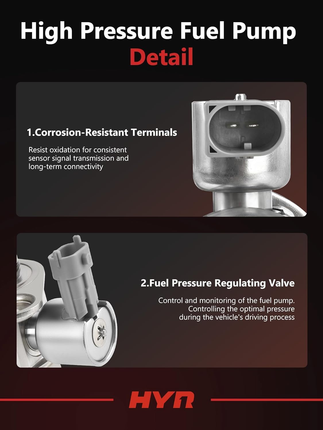 HYR 12658552 High Pressure Fuel Pump Fit for Chevrolet Traverse 09-17, Camaro, GMC Acadia Limited, Buick Enclave, LaCrosse, Allure, Cadillac CTS, STS, Saturn Outlook, V6 3.6L, Replace# GDP102